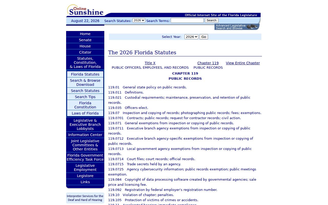 Miami Lakes residents directory Florida public records law