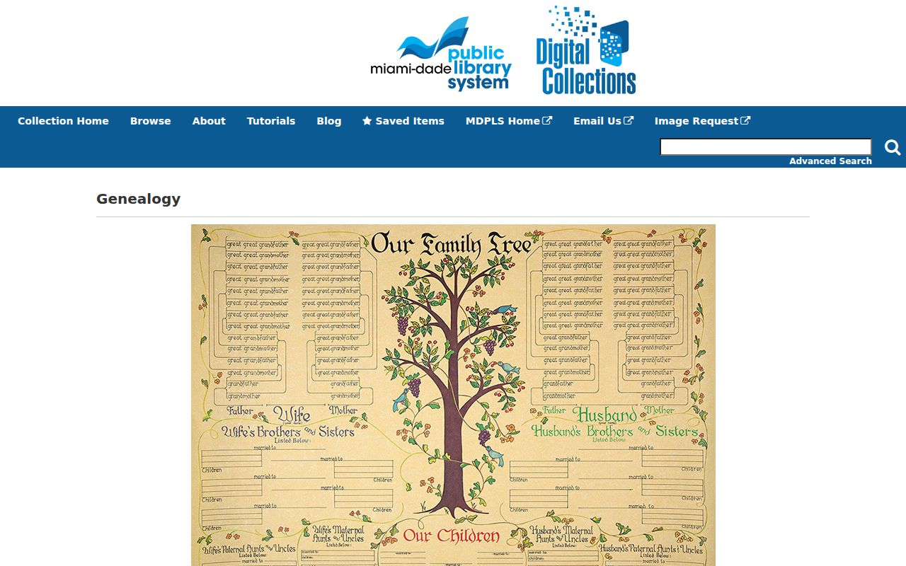 Miami-Dade Public Library System genealogy collection for historical resident research