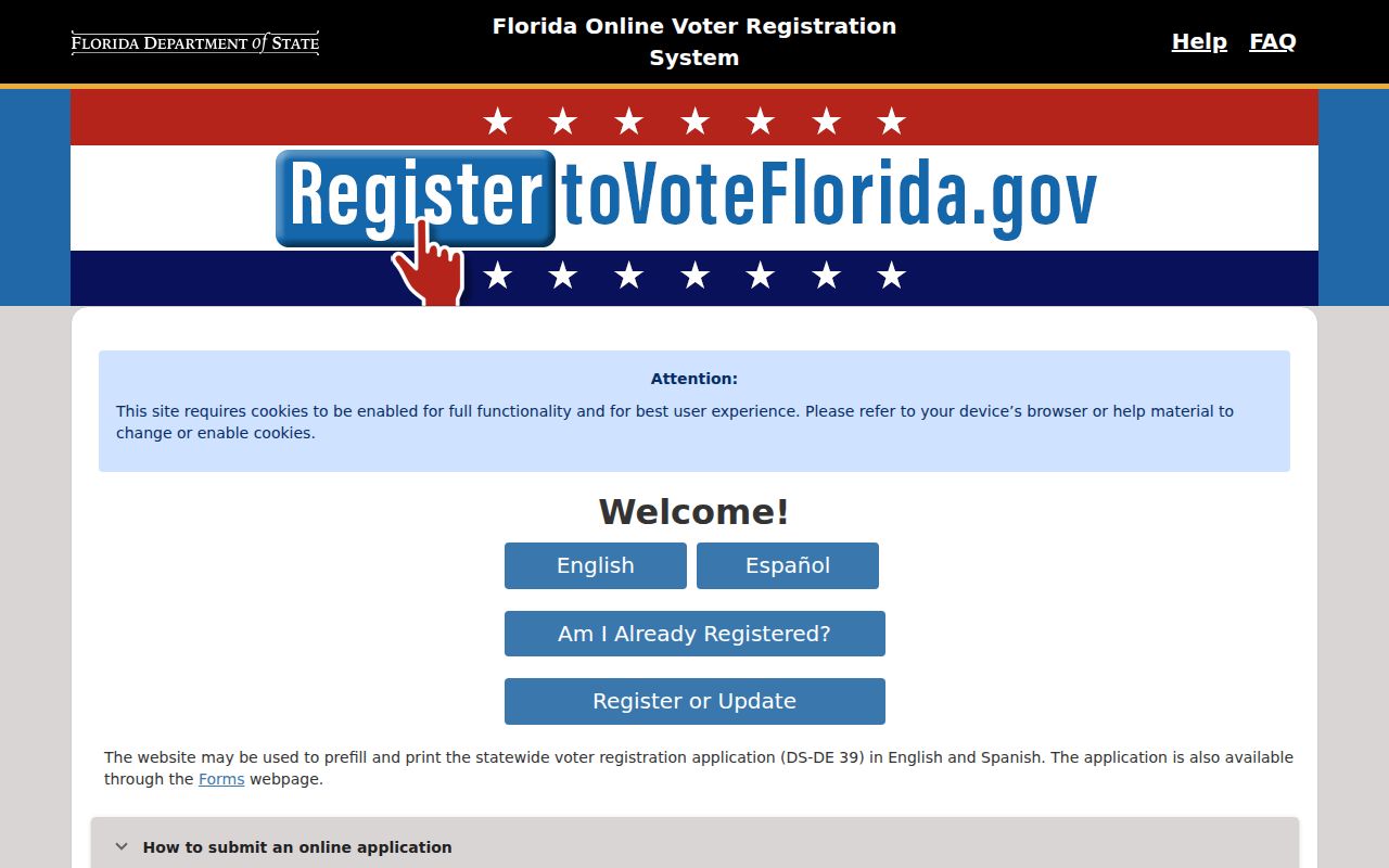 Florida voter portal for a Miami Lakes resident lookup